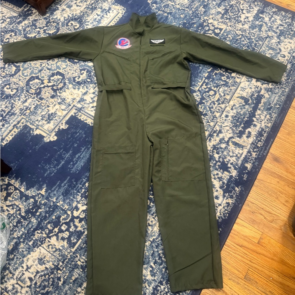 Top Gun Green Flight Suit with Patches